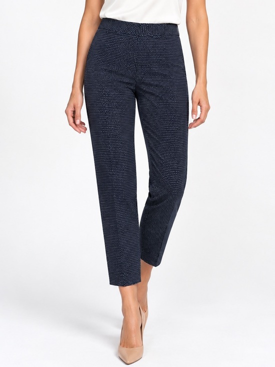 Talbots Pants - Talbots Navy Microdot Pull-On Ankle Pants